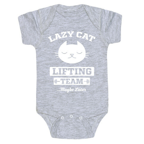 Lazy Cat Lifting Team Baby One-Piece