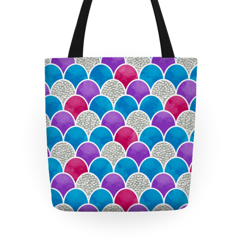 Rainbow Fish Scales Pattern Tote
