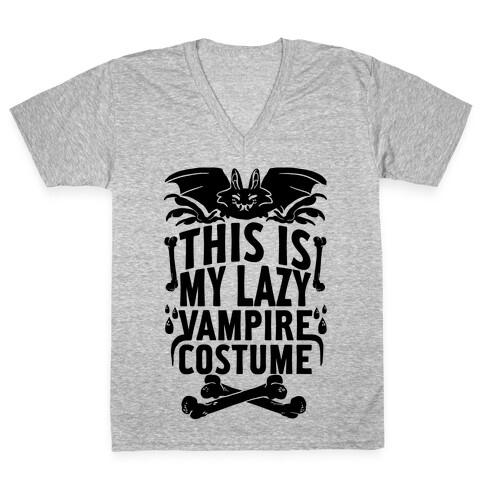 This Is My Lazy Vampire Costume V-Neck Tee Shirt