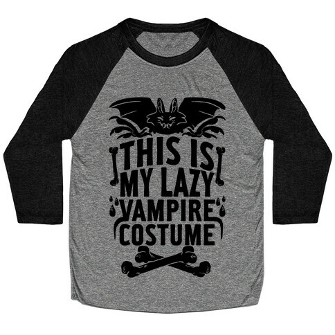 This Is My Lazy Vampire Costume Baseball Tee