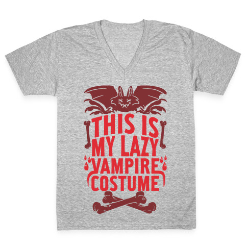This Is My Lazy Vampire Costume V-Neck Tee Shirt