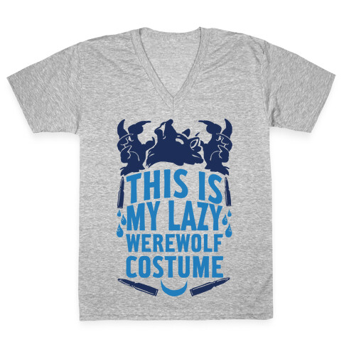 This Is My Lazy Werewolf Costume V-Neck Tee Shirt