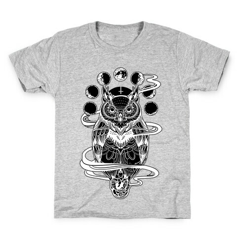Witch's Owl Under the Phases of the Moon Kids T-Shirt
