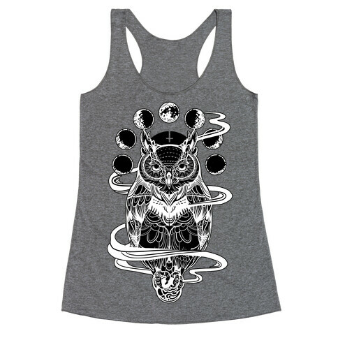 Witch's Owl Under the Phases of the Moon Racerback Tank Top
