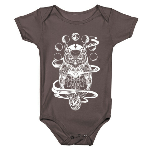 Witch's Owl Under the Phases of the Moon Baby One-Piece