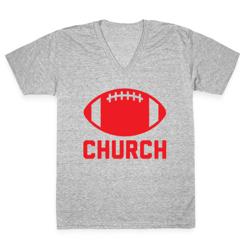 Football Church V-Neck Tee Shirt