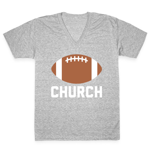 Football Church V-Neck Tee Shirt