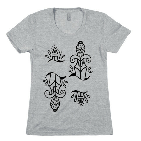 Illuminati Tattoo Daggers Womens T-Shirt