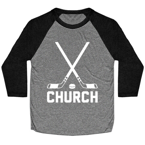 Hockey Church Baseball Tee