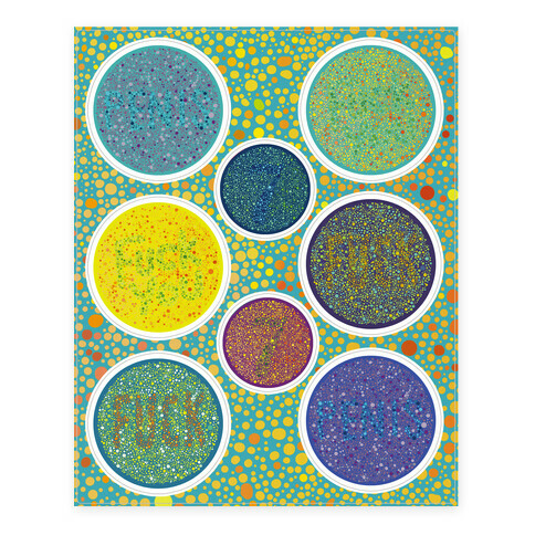 Color Blind Test  Stickers and Decal Sheet