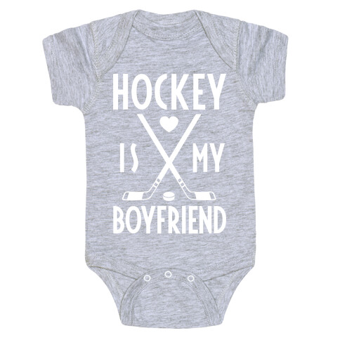 Hockey Is My Boyfriend Baby One-Piece