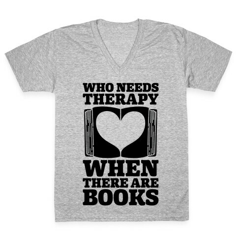 Book Therapy V-Neck Tee Shirt