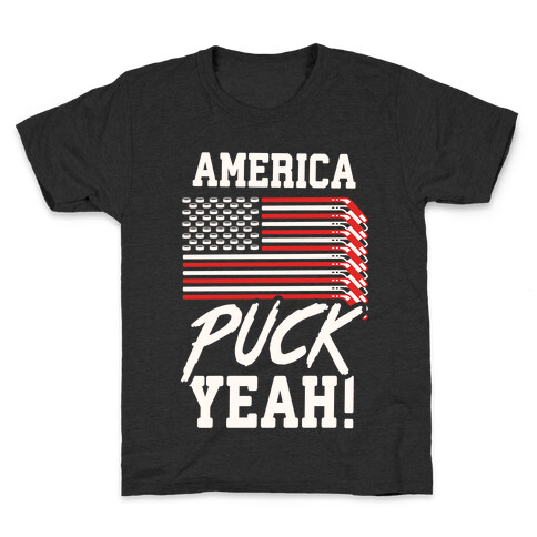 America Puck Yeah Hockey Flag Kids T-Shirt