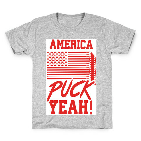 America Puck Yeah Hockey Flag Kids T-Shirt