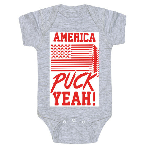 America Puck Yeah Hockey Flag Baby One-Piece