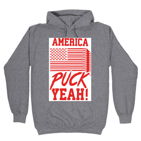America Puck Yeah Hockey Flag Hooded Sweatshirt