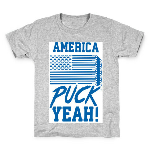 America Puck Yeah Hockey Flag Kids T-Shirt