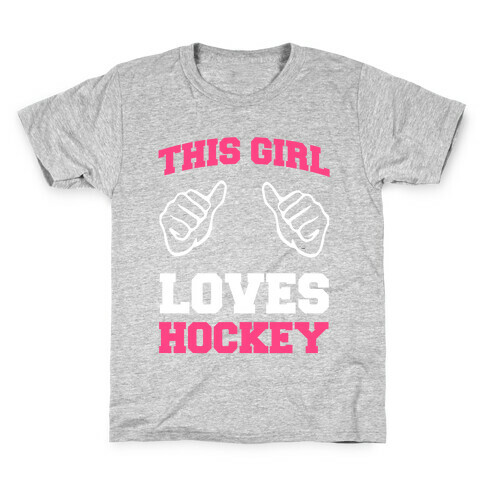 This Girl Loves Hockey Kids T-Shirt