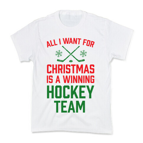 All I Want For Christmas A Winning Hockey Team Kids T-Shirt