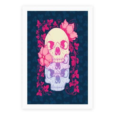 Skull of Vines and Flowers Poster