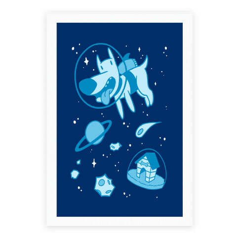 Blast Off Space Dog Poster
