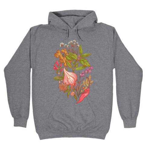 Chef's Botanical Herbs and Spices Hooded Sweatshirt