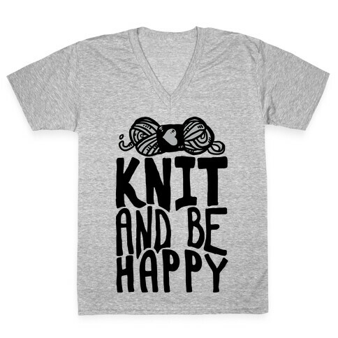 Knit And Be Happy V-Neck Tee Shirt