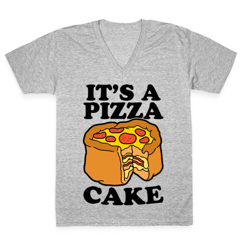 It's A Pizza Cake V-Neck Tee Shirt