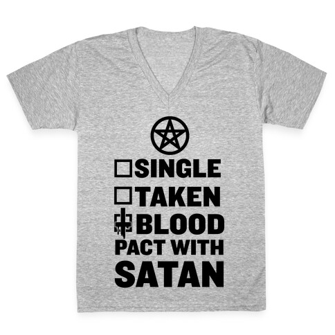 Blood Pact With Satan V-Neck Tee Shirt