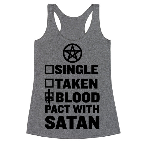 Blood Pact With Satan Racerback Tank Top