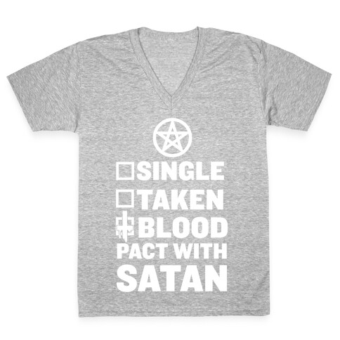 Blood Pact With Satan V-Neck Tee Shirt