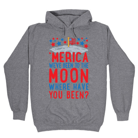 'Merica We've Been To The Moon Where Have You Been? Hooded Sweatshirt