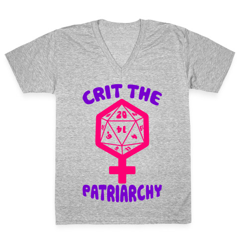 Crit The Patriarchy V-Neck Tee Shirt