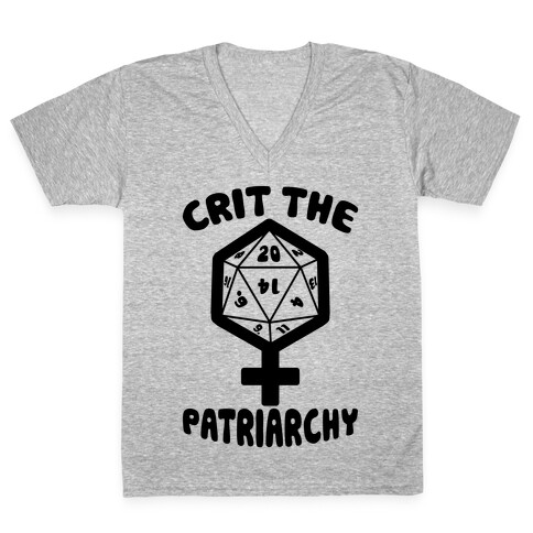 Crit The Patriarchy V-Neck Tee Shirt