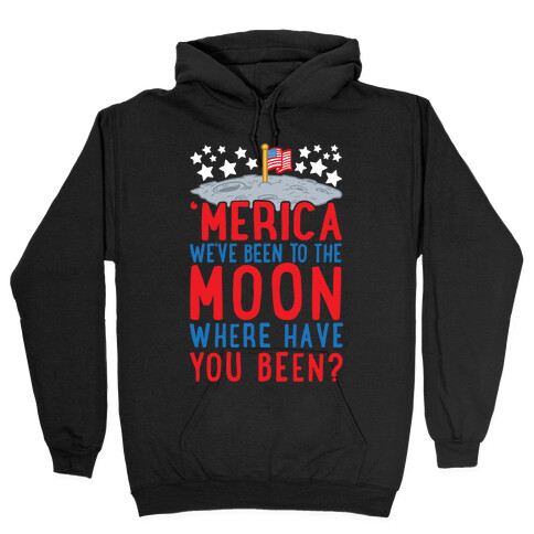 'Merica We've Been To The Moon Where Have You Been? Hooded Sweatshirt