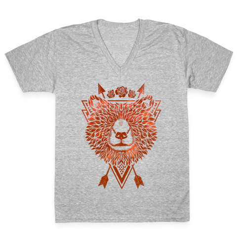 Indie Warrior Bear V-Neck Tee Shirt