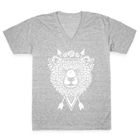 Indie Warrior Bear V-Neck Tee Shirt