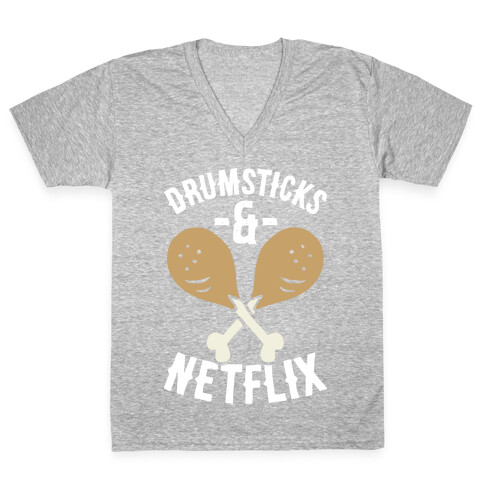 Drumsticks And Netflix V-Neck Tee Shirt