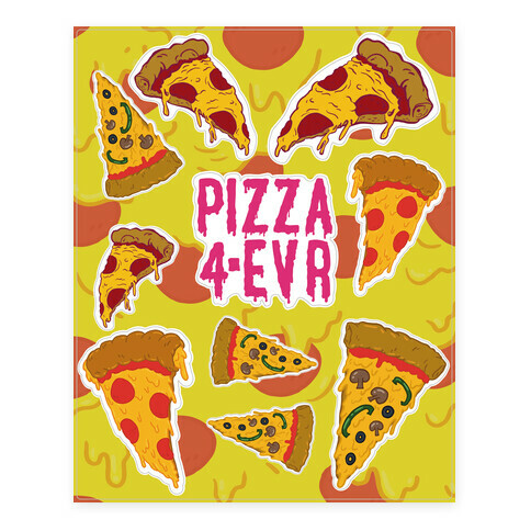Pizza  Stickers and Decal Sheet