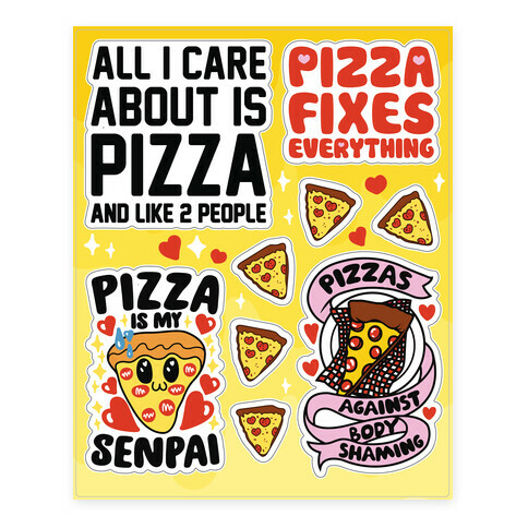 Pizza Love  Stickers and Decal Sheet