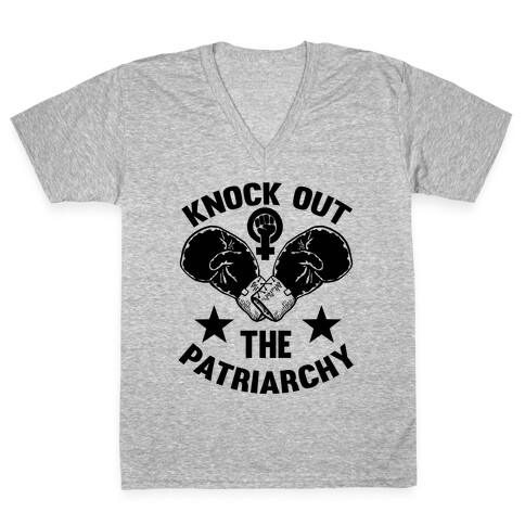 Knock Out The Patriarchy V-Neck Tee Shirt
