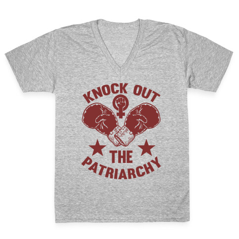 Knock Out The Patriarchy V-Neck Tee Shirt