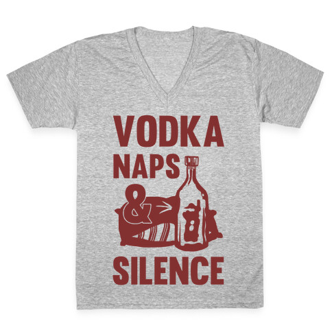 Vodka Naps And Silence V-Neck Tee Shirt