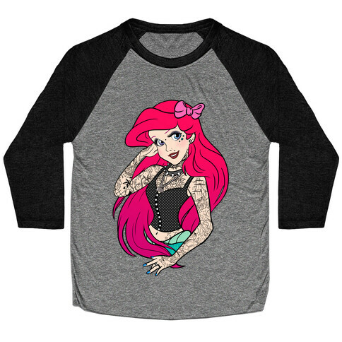 Punk Mermaid Princess Baseball Tee