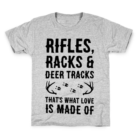 Rifle, Racks & Deer Tracks Kids T-Shirt