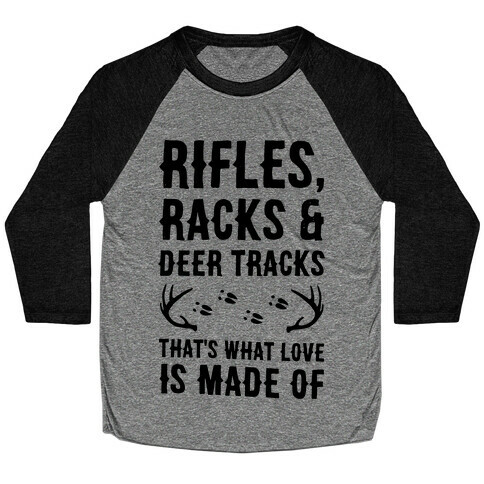 Rifle, Racks & Deer Tracks Baseball Tee