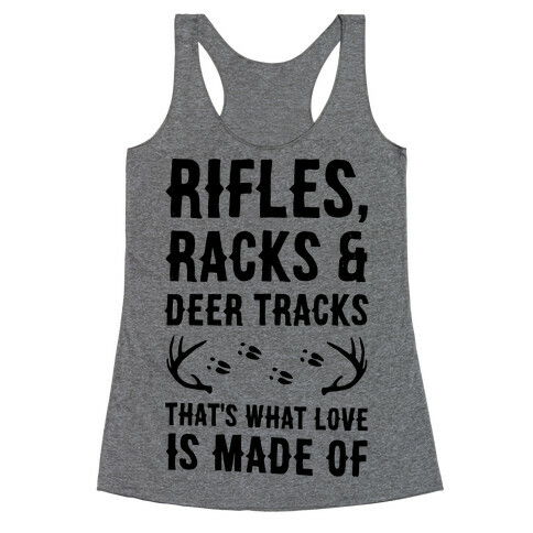 Rifle, Racks & Deer Tracks Racerback Tank Top