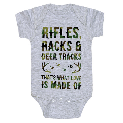 Rifle, Racks & Deer Tracks Baby One-Piece