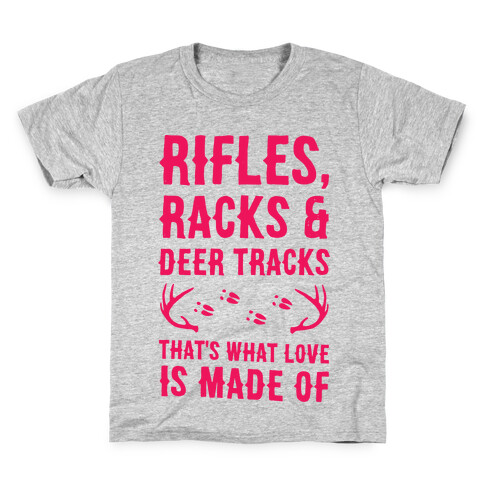 Rifle, Racks & Deer Tracks Kids T-Shirt