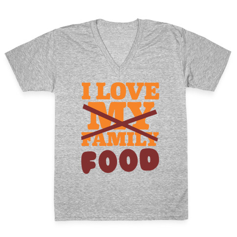 I Love Food V-Neck Tee Shirt